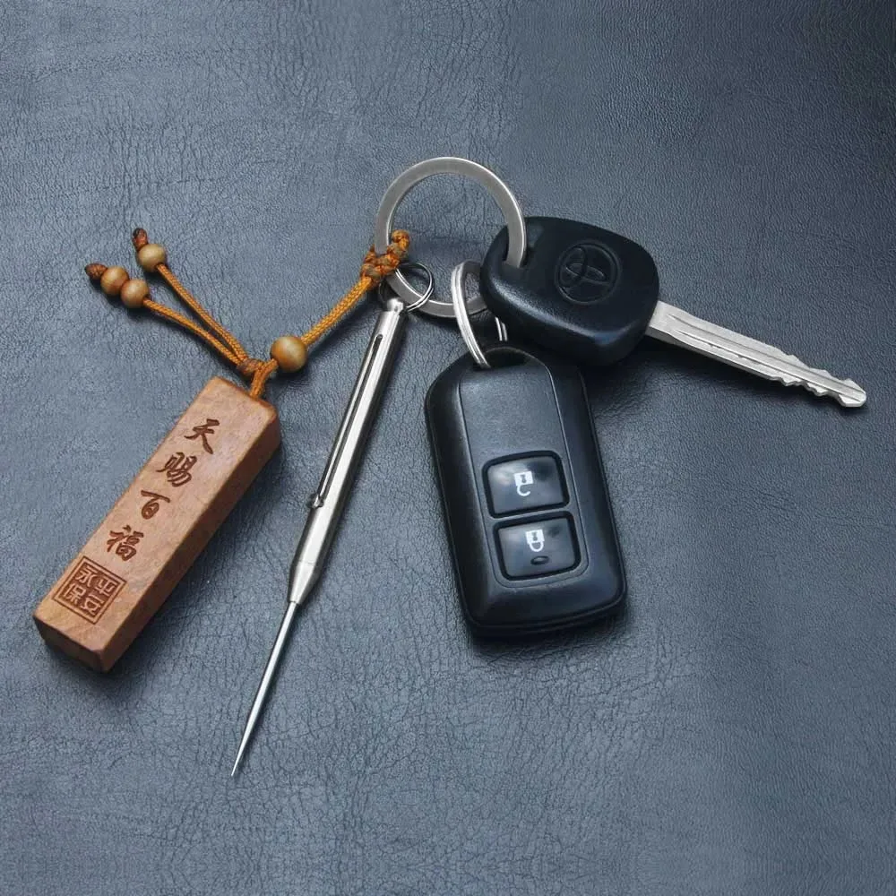 4 Pièces Cure-Dents En Titane 6cm, Cure-Dents Intégré Portable, Support