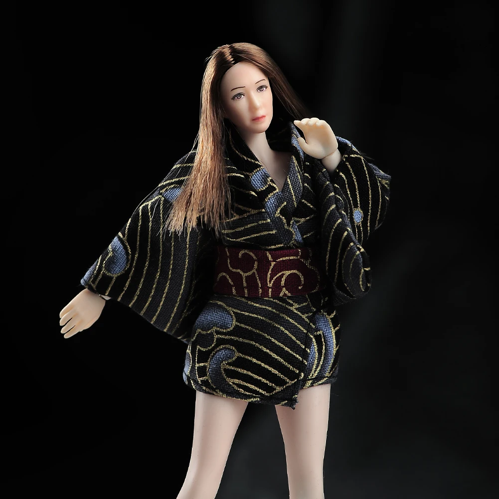T-600 スカルヘッドフィギュア 限定カラーバージョン 1/12 スケールアジア女性ヘッドスカルプトロングヘア移植ヘッド