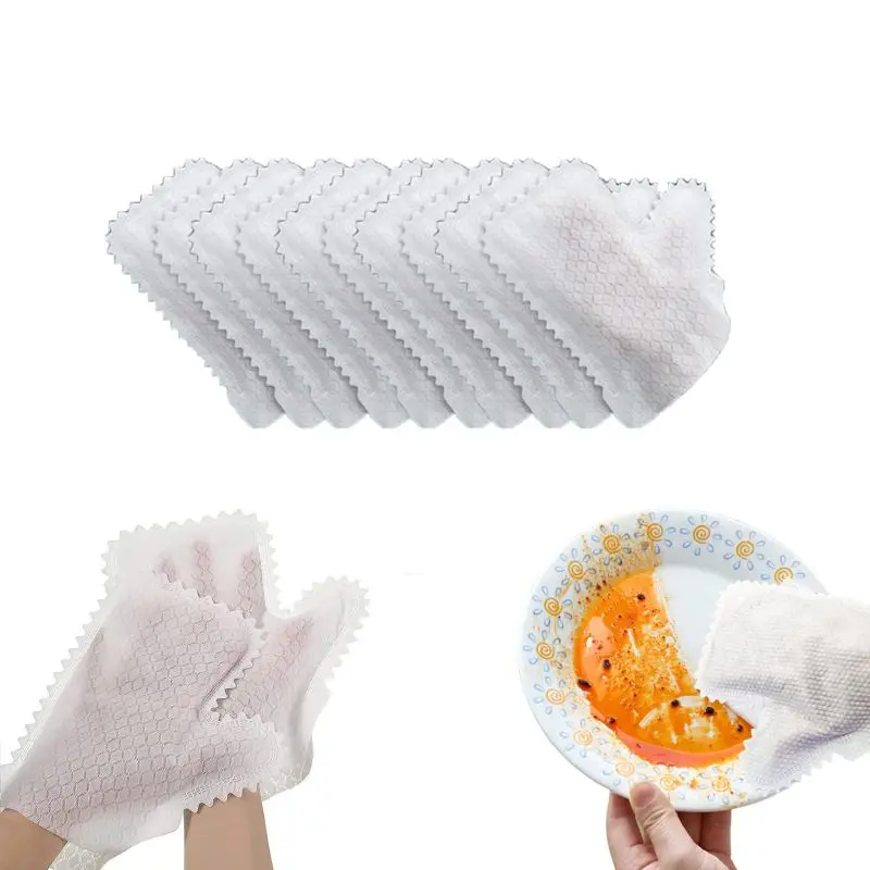10/20pcs Non-woven Dust Cleaning Gloves Reusable Fish Scale Cleaning Duster Gloves Household Kitchen Tool