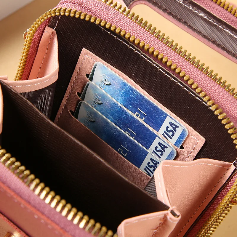 Touch Screen Crossbody Cellphone Purse, TSV PU Leather Crossbody Cell Phone Bag for Women, Lightweight Cellphone Shoulder Bags Card Holder Wallet