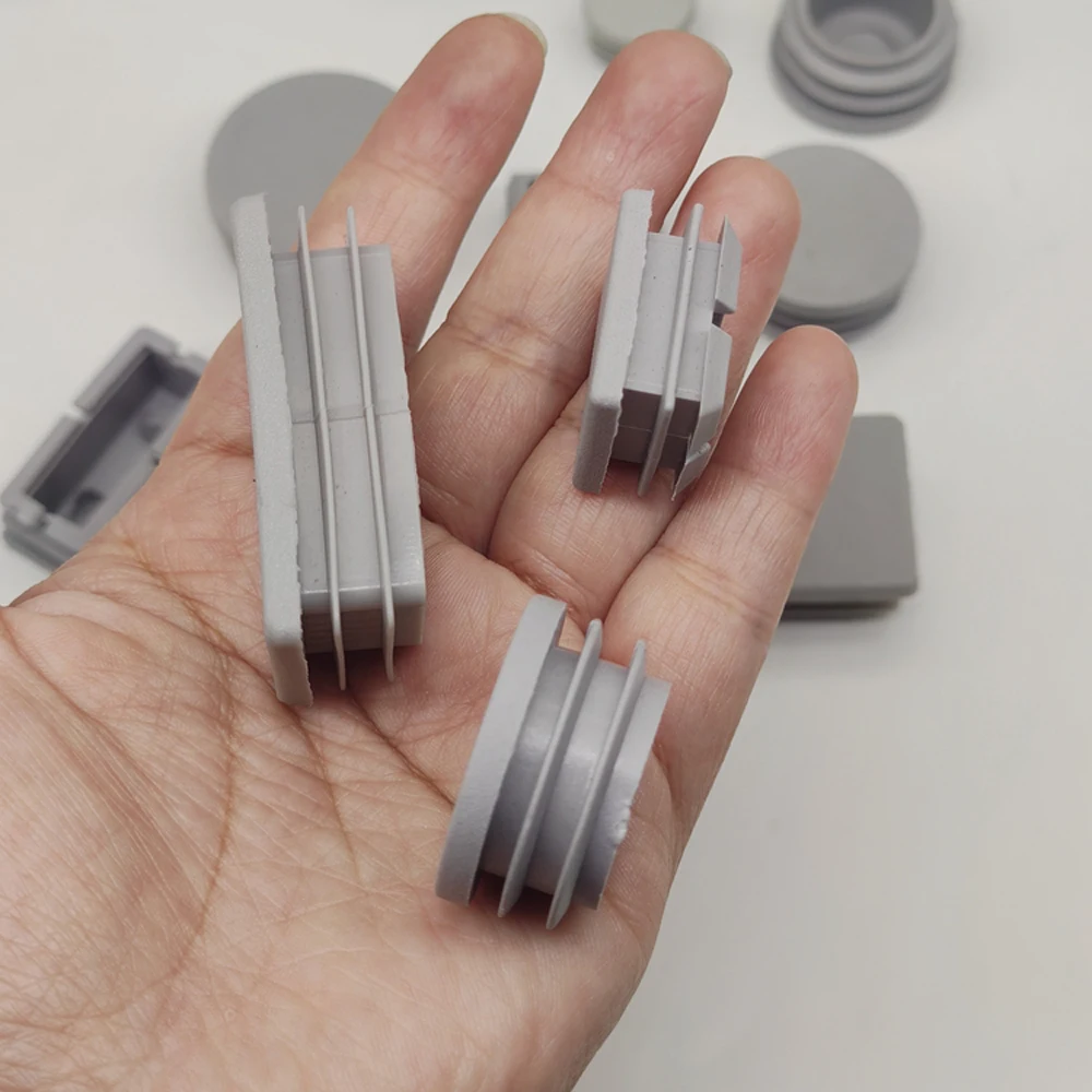 2/4/10pcs Grey Round/Square Plastic Blanking End Caps Chair Legs Tube Pipe Inserts Plug Bung Dust Cover Furniture Accessories pipe end cap silicone rubber caps rubber caps silicone rubber plugs floor protector caps