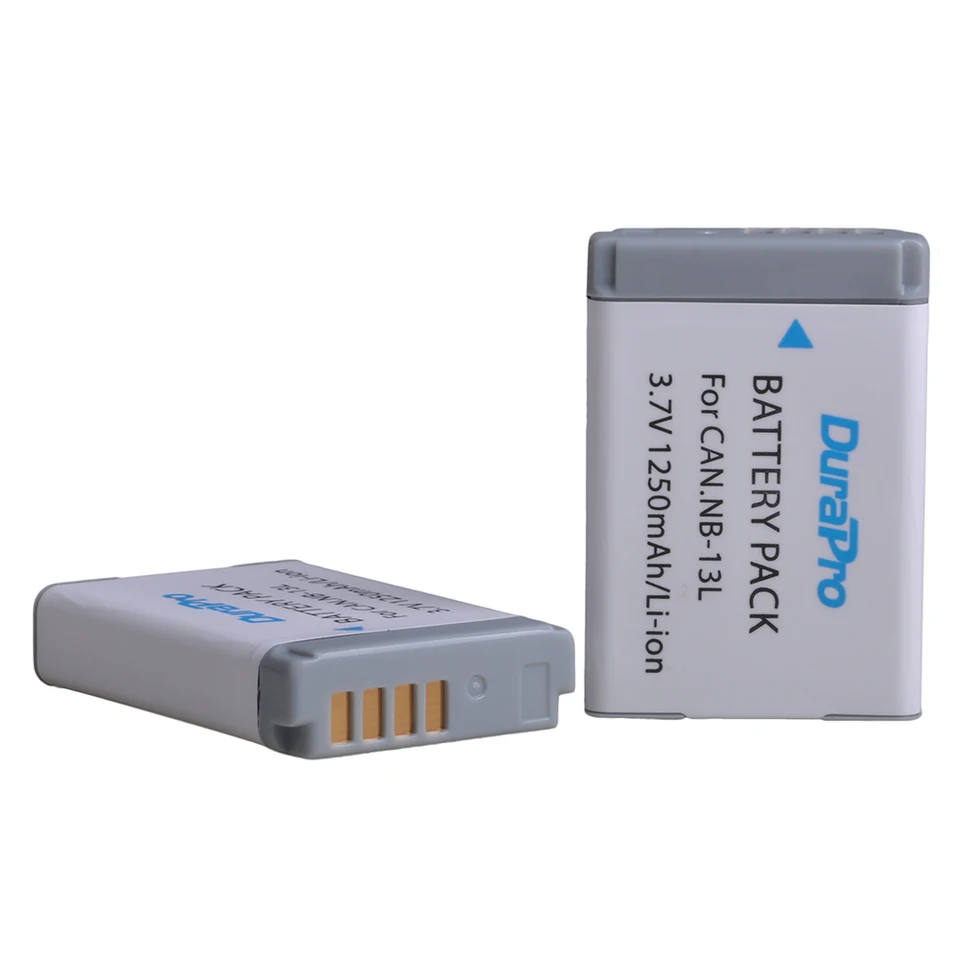 2 Batterie NB-13L + Doppio Caricatore Per Canon PowerShot G5X, G7X, SX720, SX730, SX740, G1X III, G9X – 1600mAh, 3.7V