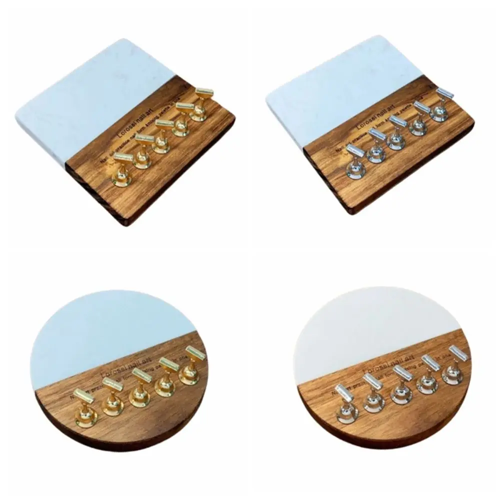 사각형/둥근 베이스 마그네틱 네일 아트 홀더 강력한 자기 재사용 가능한 네일 디스플레이 랙 분리형 사용하기 쉬운