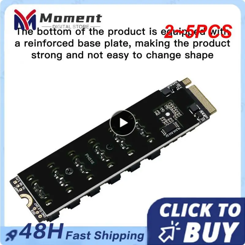

2~5PCS 6-Port M.2 Sata PCIE Riser Card M2 NVME To Sata 3.0 Expansion Card ASM1166 6GB/S Adapter 6x SATA3.0 Riser Expansion New