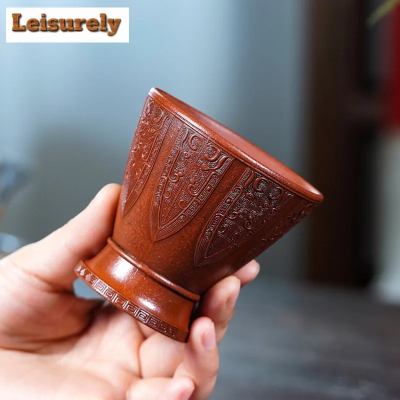 170ml Yixing Zisha Douli Teacup Zen Tea Bowl Jug Tea-tasting Fragrance Cup Chazhan Master Cups White Tea Household Teaset Craft