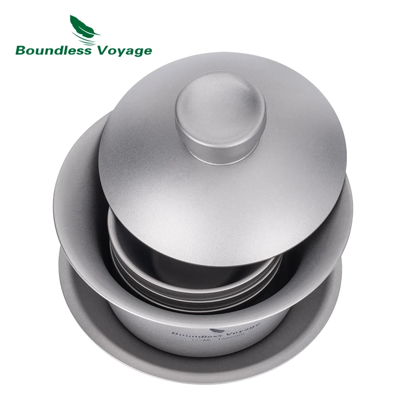 Boundless Voyage Titanium Double-Walled Tea Cup with Lid Chinese Kung Fu Gaiwan Anti-Scalding Tea Bowl Set