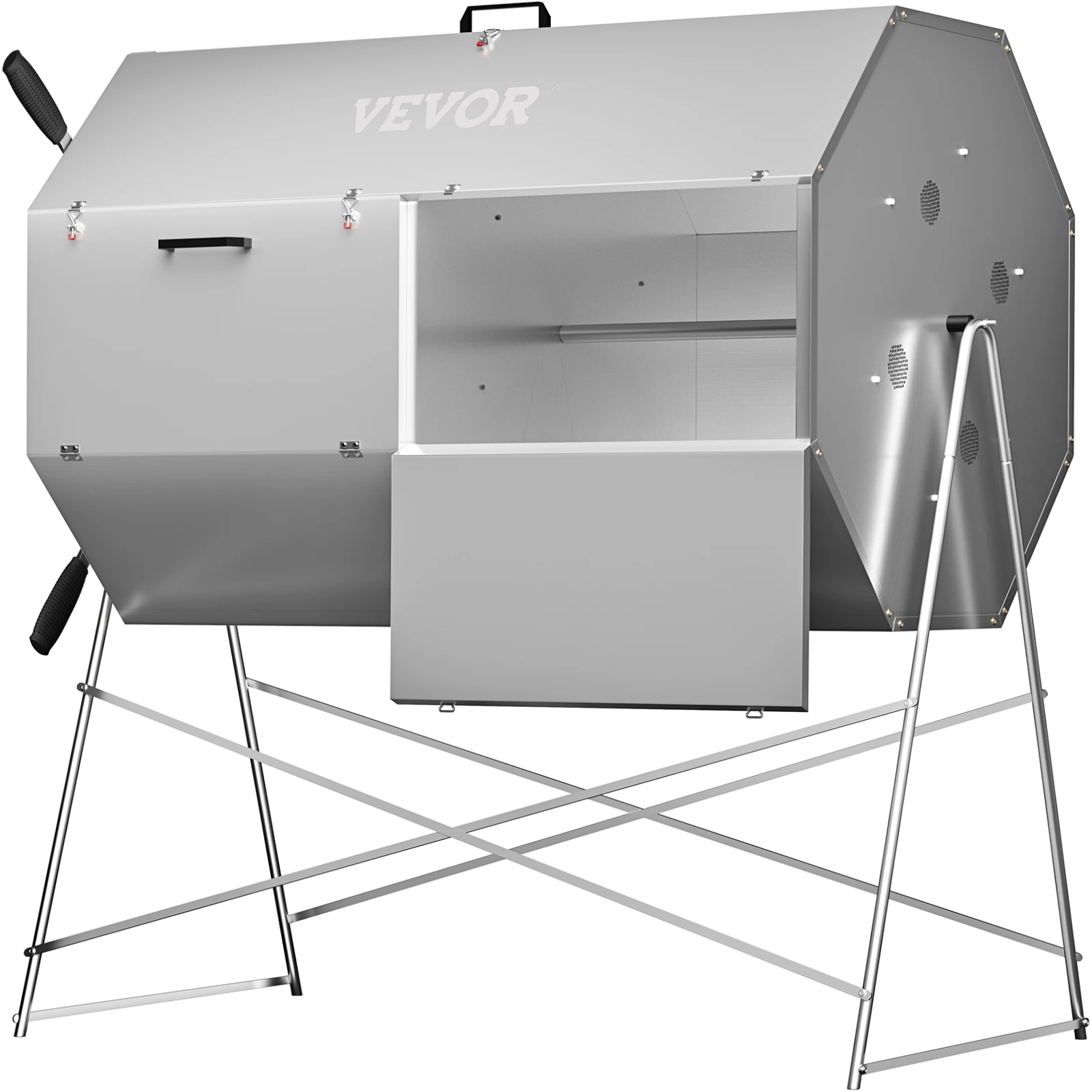 VEVOR Compost Bin Stainless Steel Dual Chamber Garden Composter 33/71