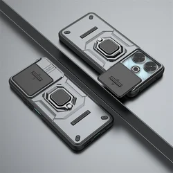 Armor Shockproof Case with Ring Magnetic Holder - Protective Cover for Redmi 13C 5G (GRAY)
