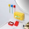 1pc/set Wall Mounted No-Punch Block Toothbrush Organizer Toothbrush Block Holder Toothbrush Holder Bathroom Accessories 3