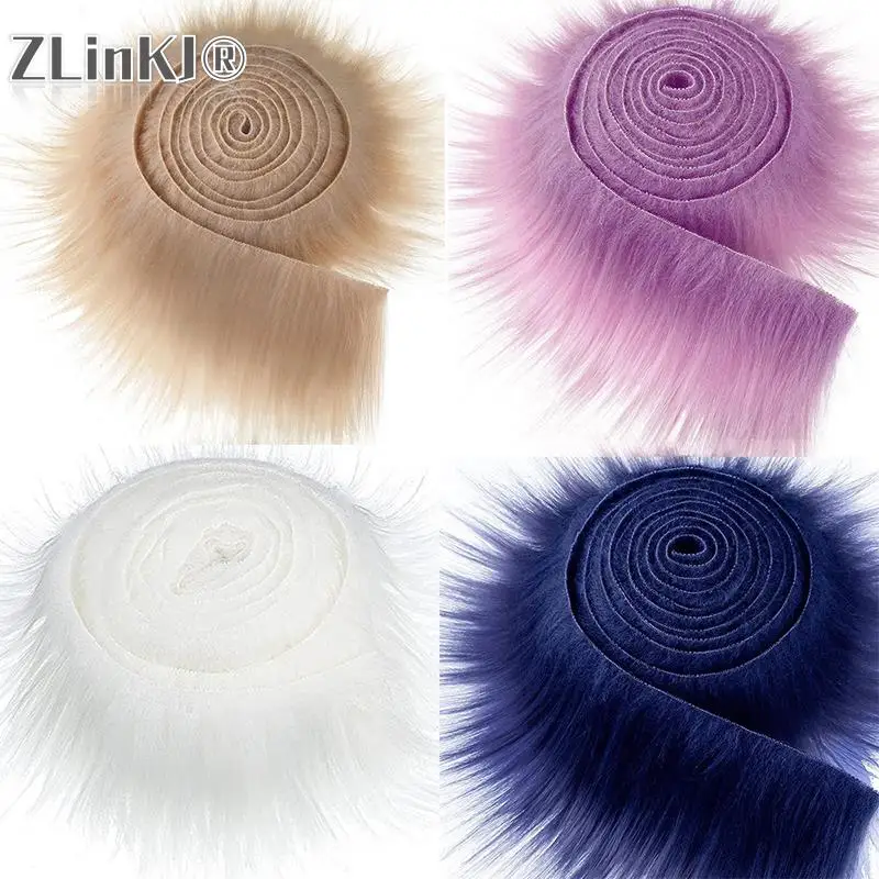 Fur Fabric Faux Raccoon Fur Ribbon Tapes DIY Apparel Sewing Fluffy Trim Trimming Household Sewing Costume Collar Hat Decoration