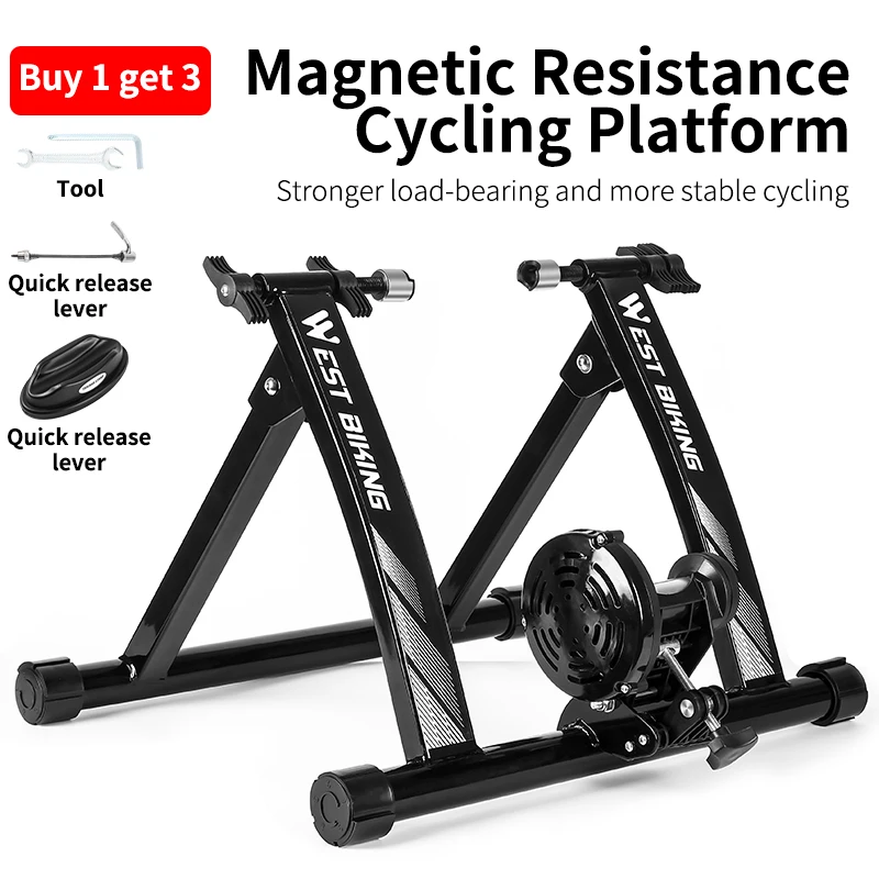 WEST BIKING マグネット抵抗ローラー台 WEST BIKING 屋内サイクリングトレーナー 6 スピード磁気抵抗ワイヤー