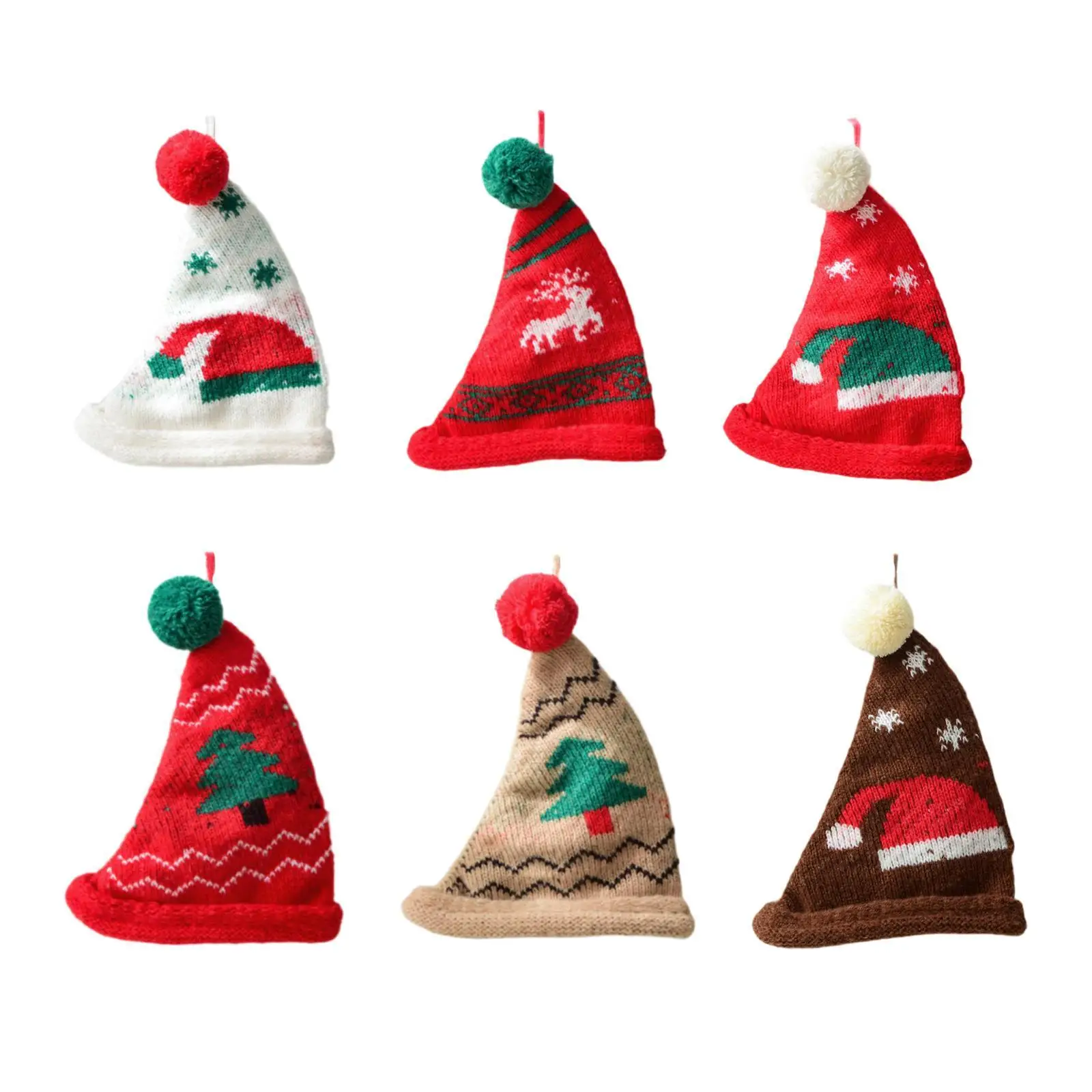 Mini Christmas Decoration Hat Knitted Hat Soft for Holidays Hotel Farmhouse
