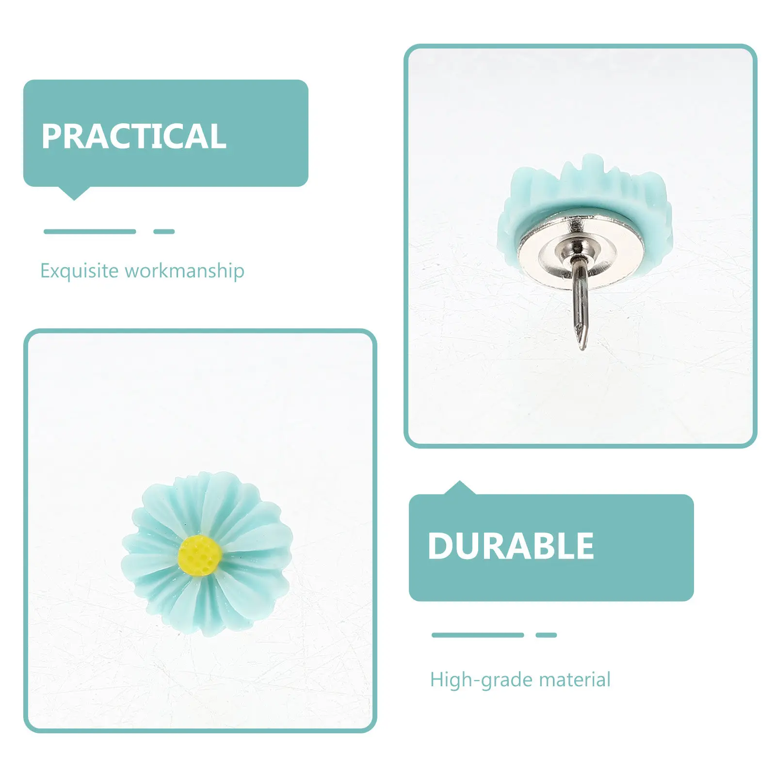 30Pcs 꽃 모양 푸시 핀 섬세한 압정 다용도 소형 재사용 가능한 홈 오피스용 푸시 핀