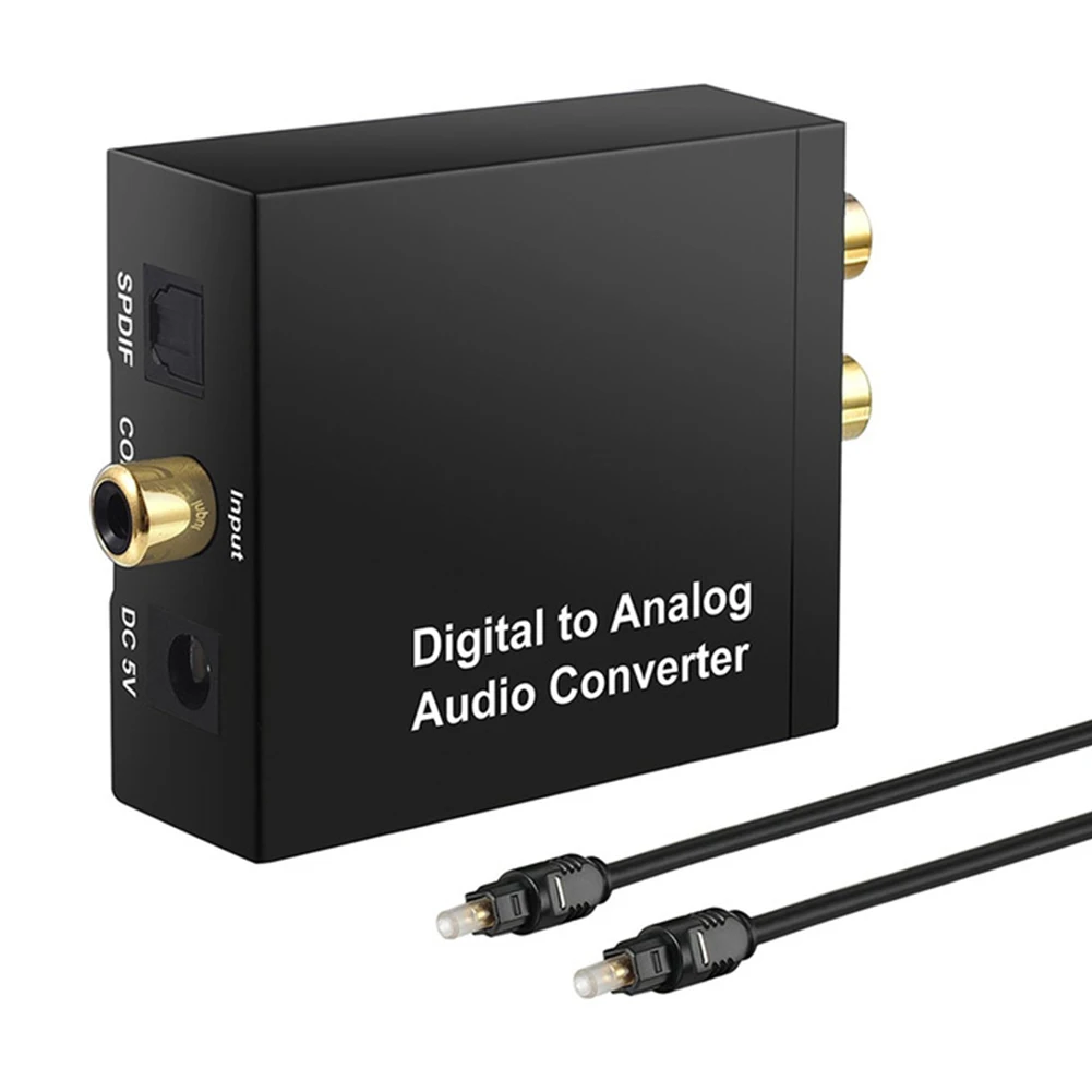 디지털 SPDIF 광-아날로그 L/R RCA 변환기 광-3.5mm 잭 어댑터 광- L/R DAC 디코더