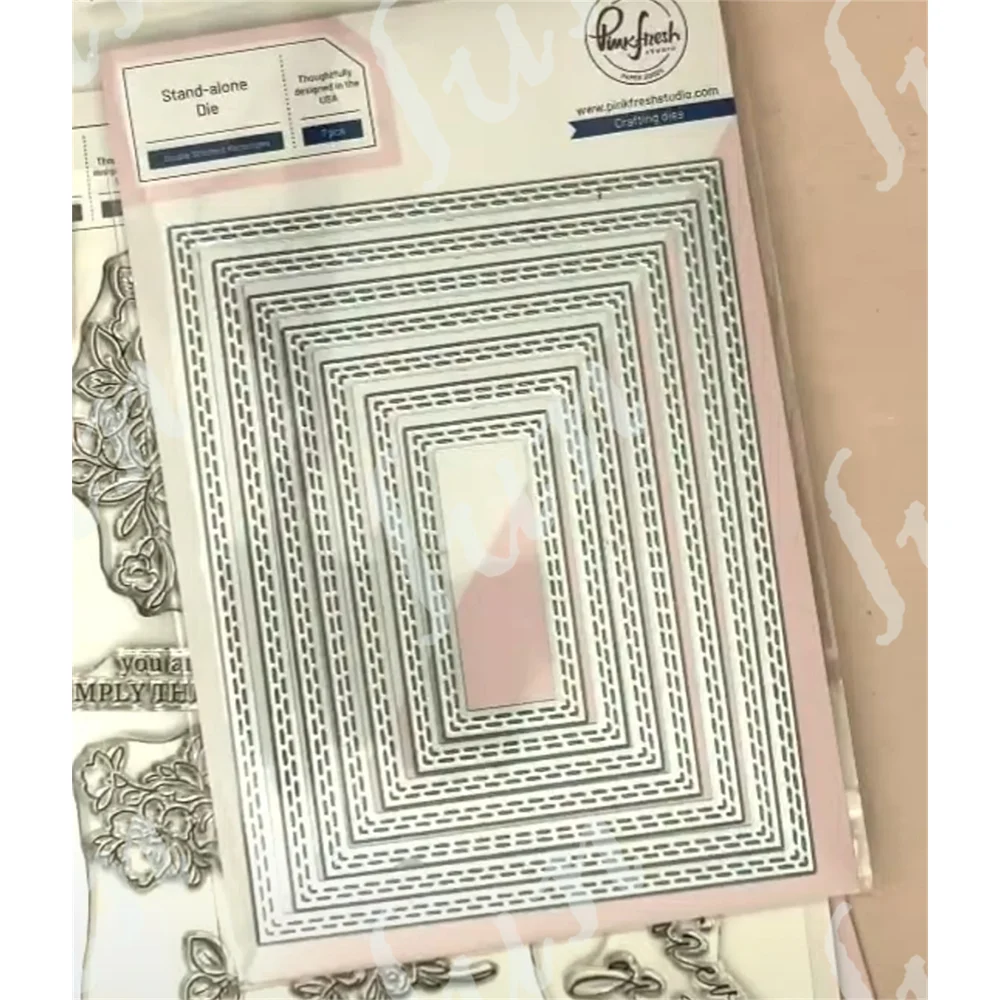Double Stitched Rectangles Die Cutting Dies Scrapbooking DIY Album Paper Card Embossing Craft Supplies Diary Decor