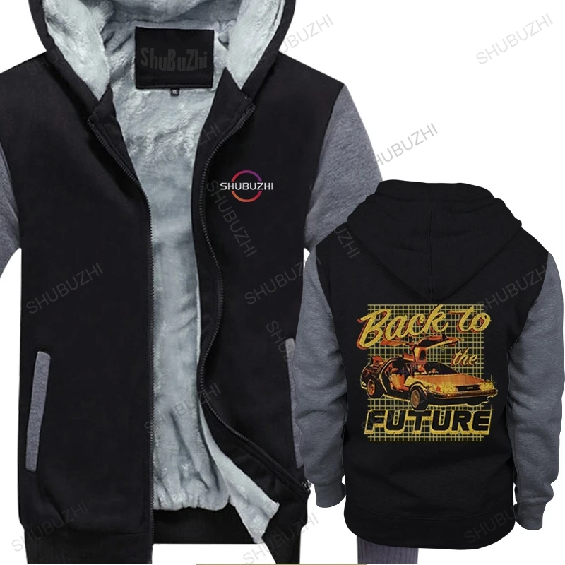 

Funny Back To The Future winter hoody Men Cotton hoodie winter Sci-fi Adventure Movies fleece pullover Fashion warm coat zipper