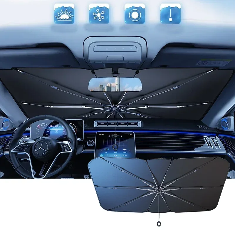 Foldable Car Windshield Sun Shade Umbrella for UV Block