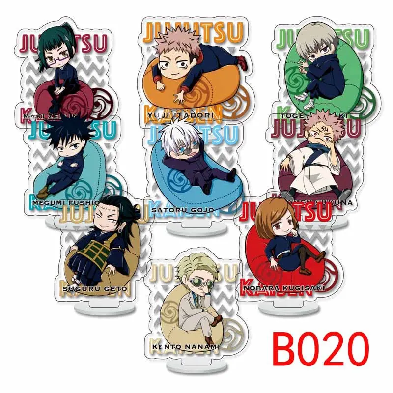6 cm Ein Set Anime Itadori Yuji Fushiguro Megumi Satoru Gegenseitige Hilfe S-Beitrags-Platte Kinderspion P Road PS Car und Sound s Present Sorie s – Detail 3