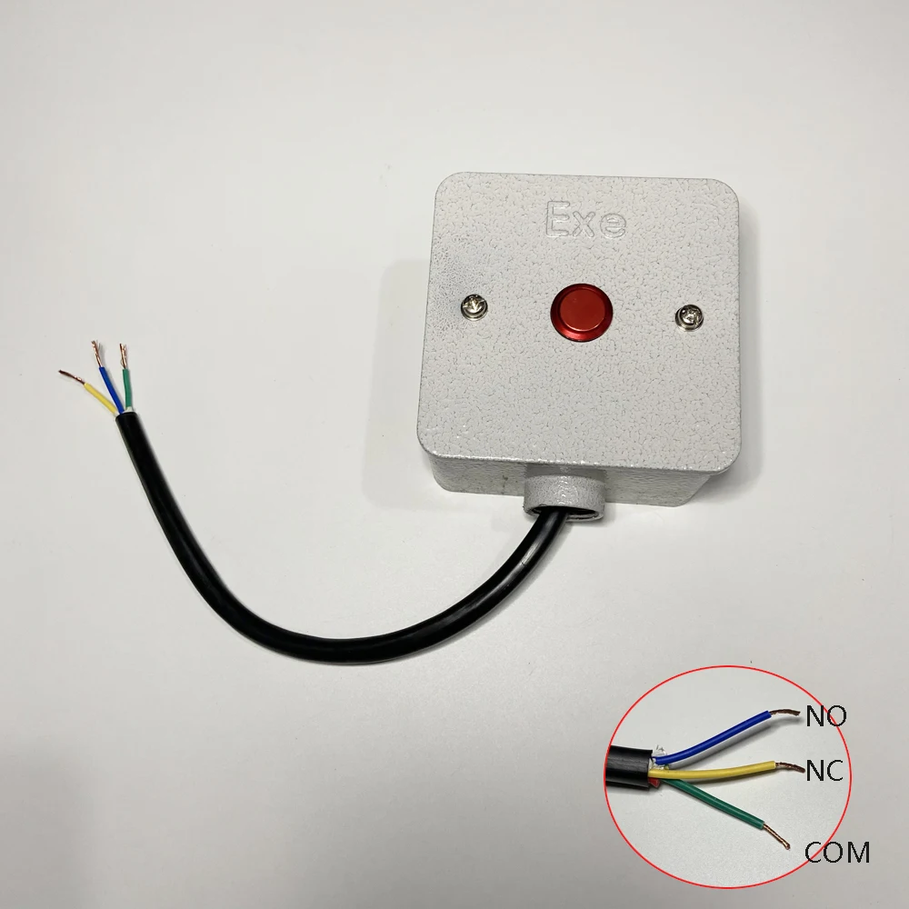 1Pcs Explosion Button 12-24Vdc Lamp NC/NO Dry Contact Auto Reset Wire Emergency Switch Security Alarm Panic Button