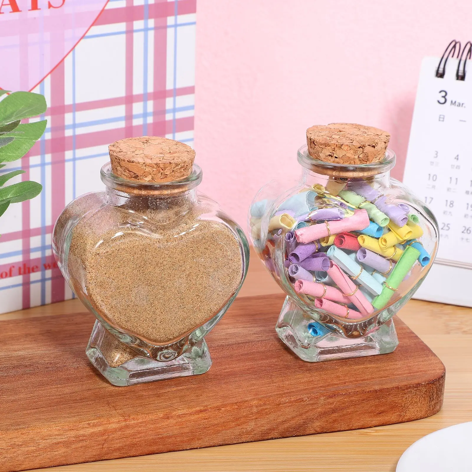 2pcs Star Shaped Glass Jars Wishing Bottles Ornament clear wish Jars diy Crafts Glass Gift candy Bottle with Cork