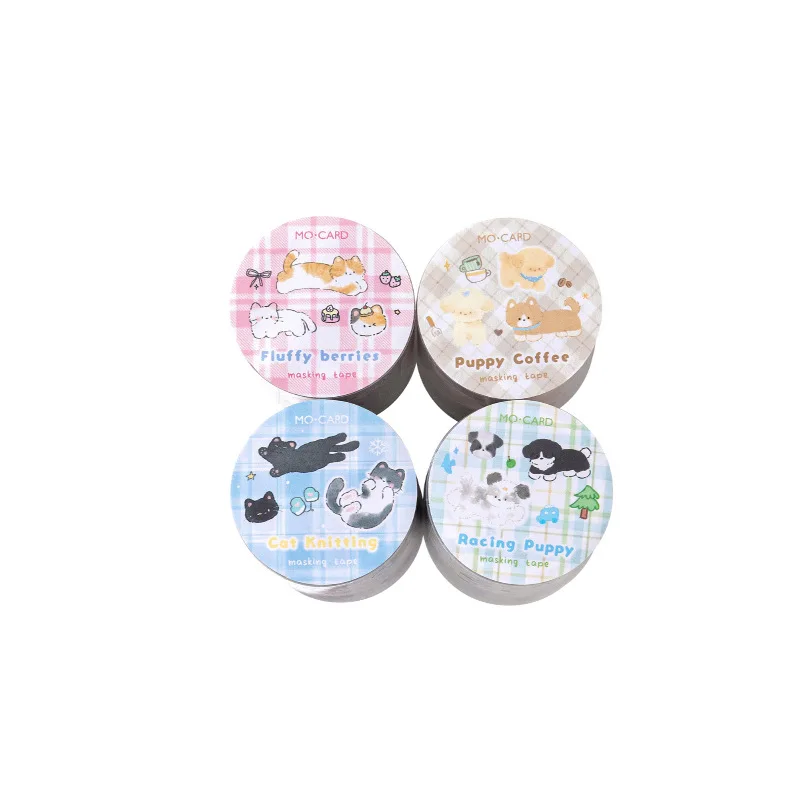 1pcs DIY 장 접착 테이프 일본의 작은 고양이와 개 비즈니스용 와시 테이프 마스킹 스티커 문구류