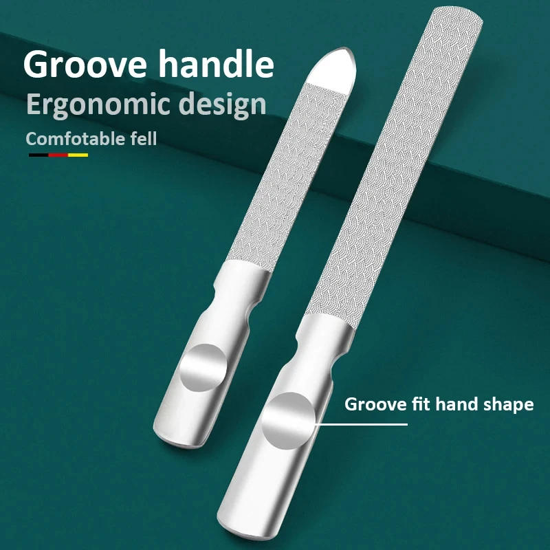 1Pcs Stainless Steel Nail File Double Sided Manicure Pedicure Grooming For Professional Finger Toe Nail Care Tools