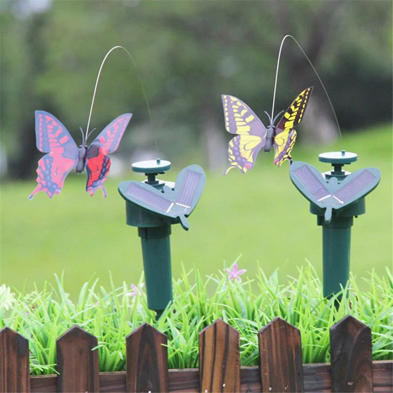 

1PC Garden Decoration Solar Powered Dancing Fluttering Butterflies Flying Humming Bird Garden Outdoor Home Decoration Farmland