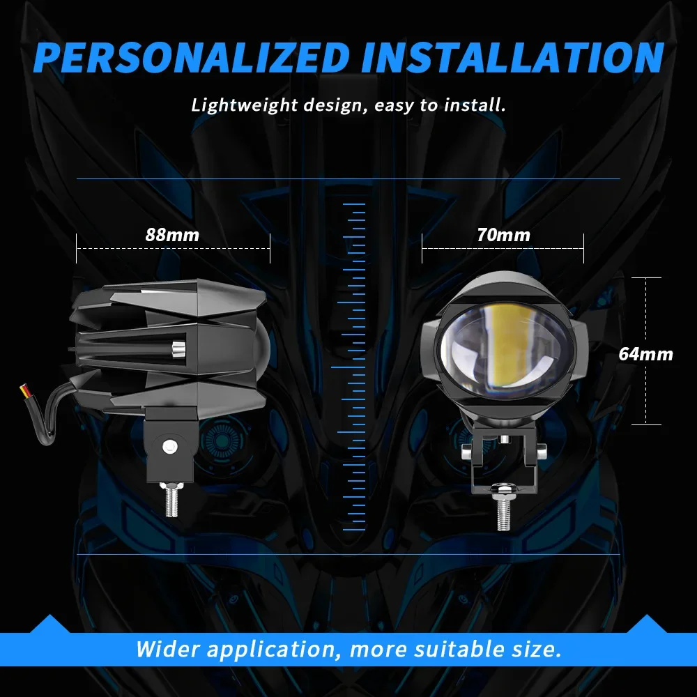 LED motorcycle electric car spotlights retrofit dual light external lens strong headlights paving street lights