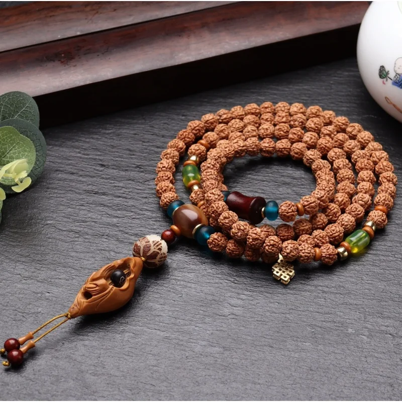 

Новый браслет с пятью лицами, яблоко, Двойная Текстура дракона, jпонг Pipal, семена дерева 108, сделай сам