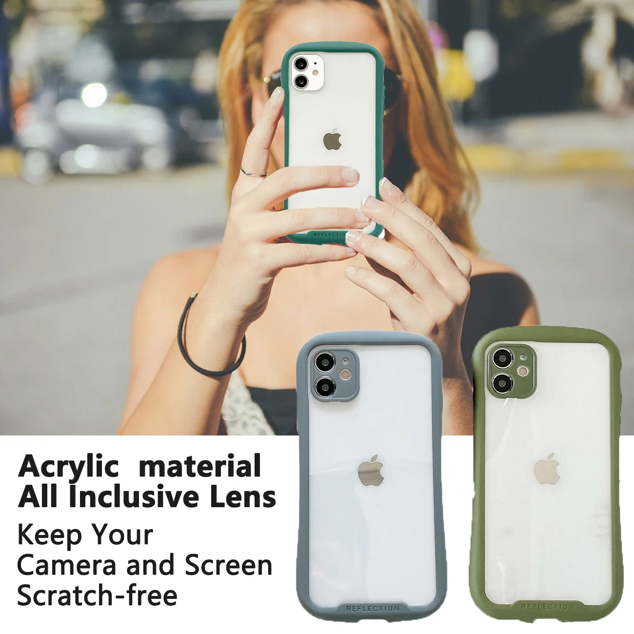 iFace Transparent Acrylic Candy Color Border Back Cover for iPhone 15 14 13 12 11 Pro Max XR XS Max 7 8 Plus Shockproof Case 6