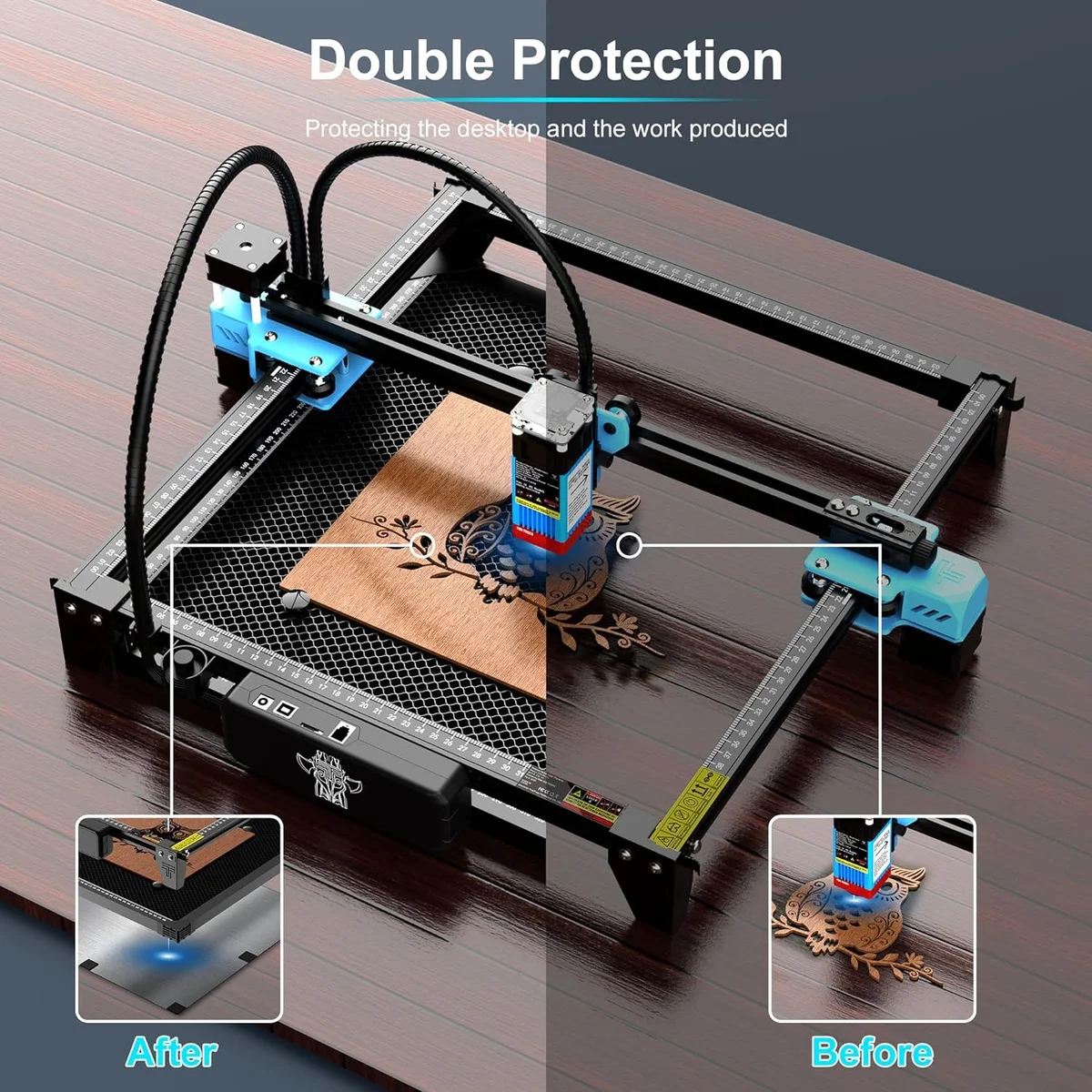 Heavy Duty Honeycomb Metal Table 300/400/500/600mm for Laser Engraver Cutting,Black Oxide Coated Fits for ORTUR xTool two trees — view 4