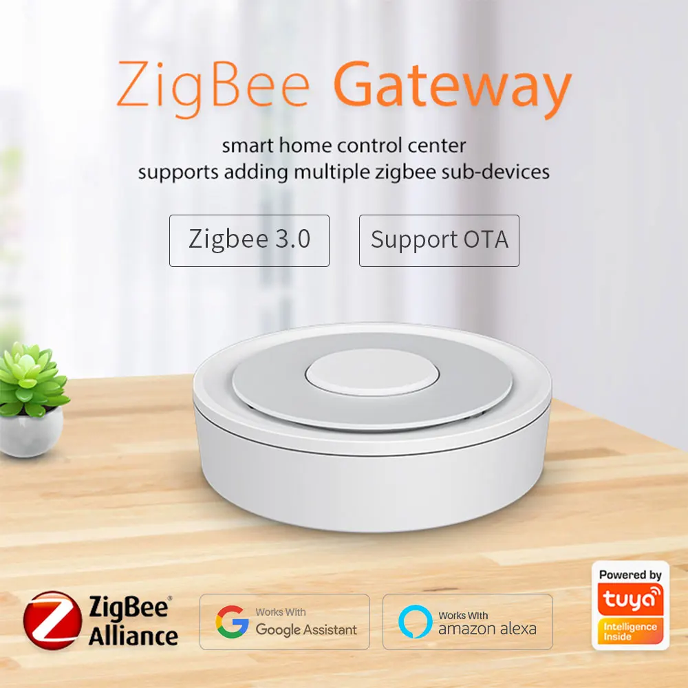 Zigbee Gateway Tuya HUB 무선 브리지 스마트 홈 원격 제어 Zigbee 3.0 프로토콜 스마트 라이프는 Alexa Google 홈과 함께 작동합니다.