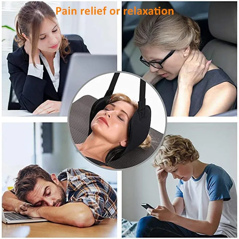 Hammock with Stand for Neck Stretcher Traction Massager Cervicales to Reduce Neck Pain Relief Relaxation with Free Eye Mask