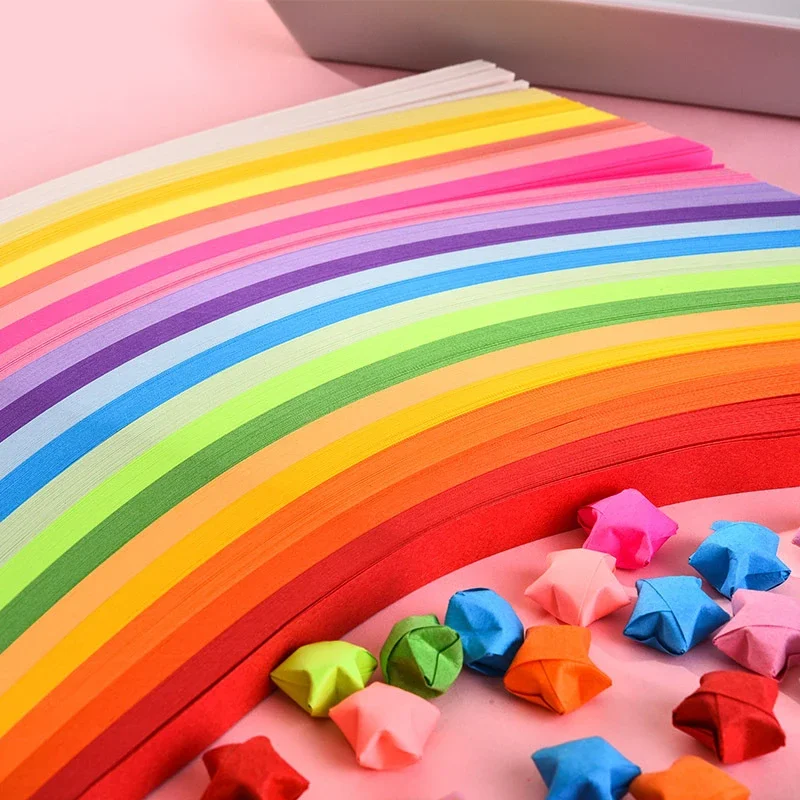 STRISCE DI CARTA stella origami glitter 200 pz pieghevoli fai da te artigianato EUR 8,99
