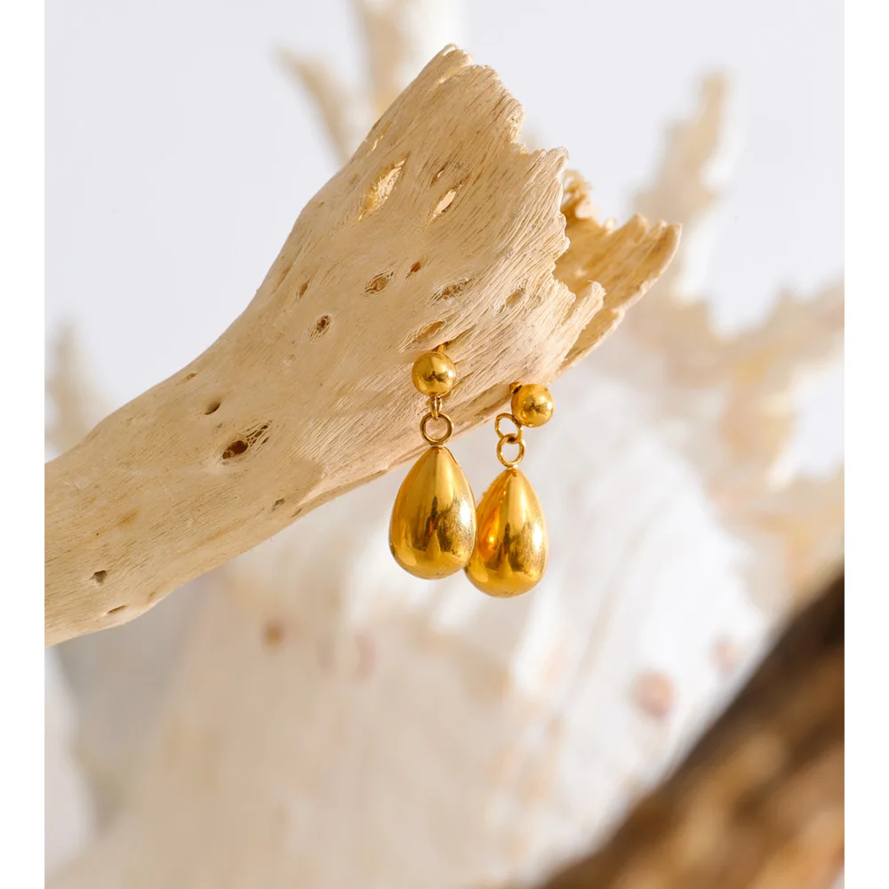 Yhpup Earrings Stainless Steel PVD Plated