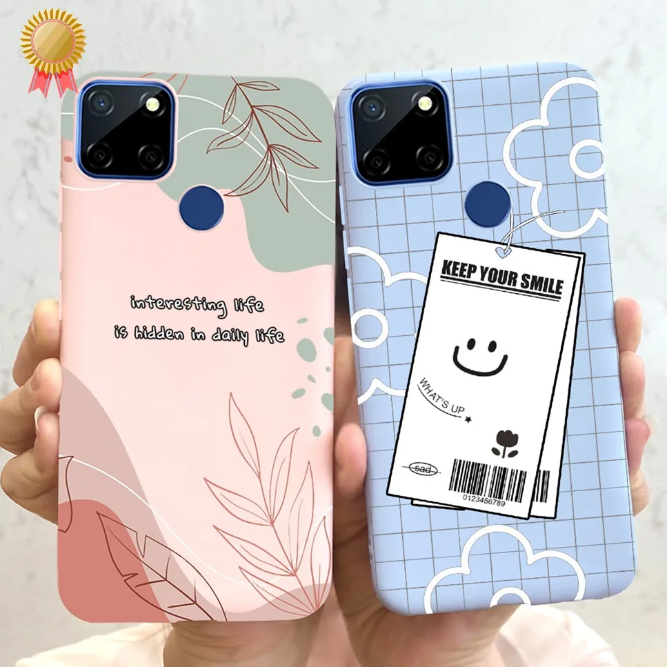 For Realme C12 Case C 12 Shockproof Silicone 3D Soft Back Cover