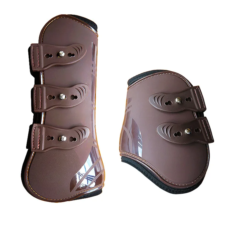 Front Hind Leg Boots Adjustable Horse Leg Boots Equine Front Hind Leg Guard Equestrian Tendon