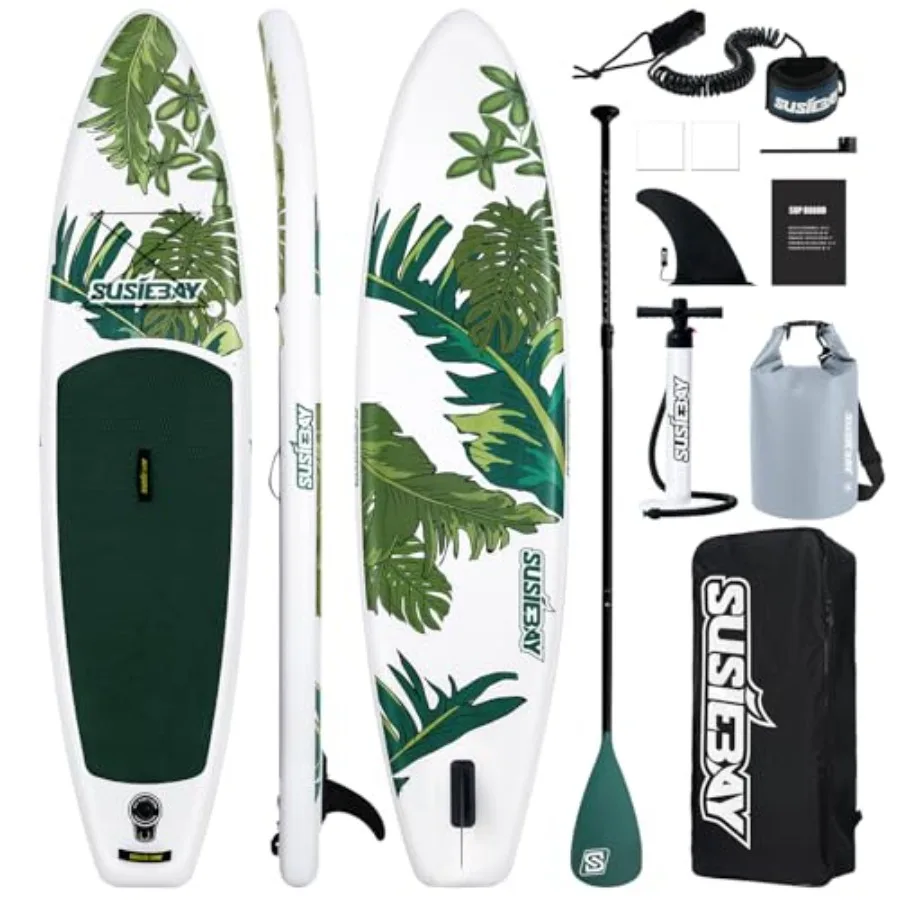 Inflatable Stand Up Paddle Board for adults and youth 11ft/10'6 black with gray accents ultra-durable PVC drop-stitch construct