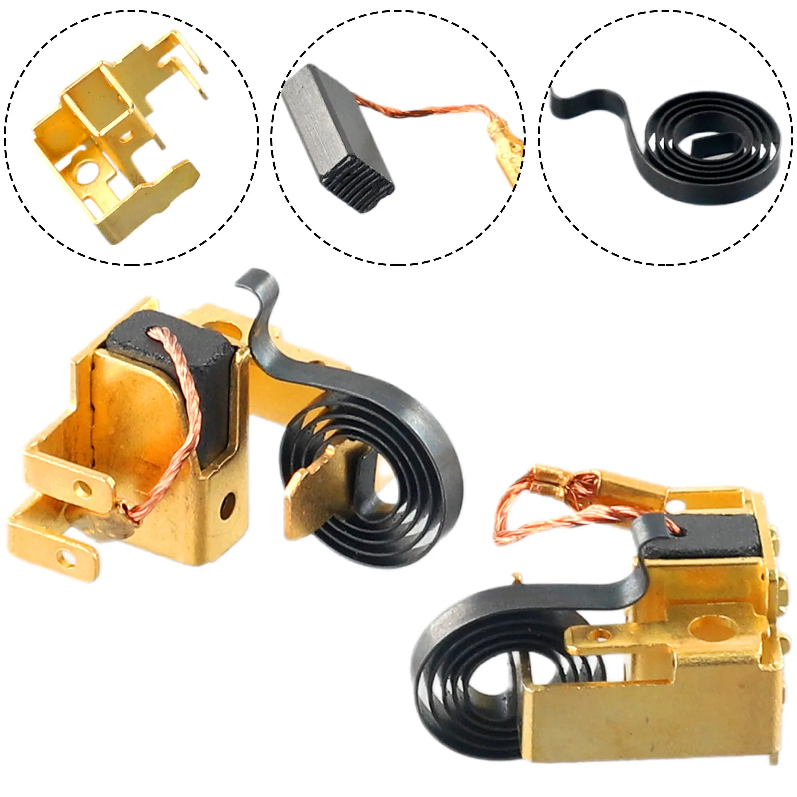 

Holder Spring Brush Carbon Accessories Tools W/Holder 6Pcs Angle Black Brush Holder Brush Spring For Bosch Grinder