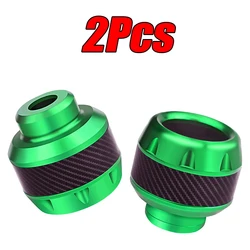 Aluminum Alloy Motorcycle Crash Protection Pads - 4-Piece Set for Front Fork and Frame (2Pcs Green)
