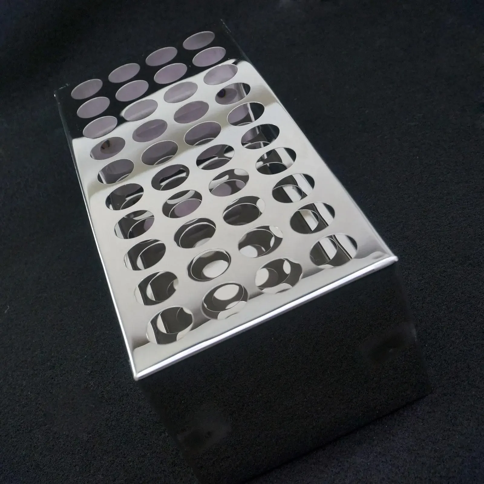 17.5mm Diam x 40 Holes Stainless Steel Test Tube Rack Holder Storage Lab Stand