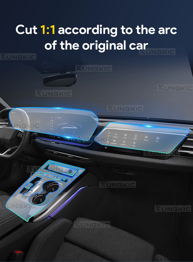 Für Audi A5 S5 2025 2026 Schutzfolie Zubehör Transparente TPU GPS-Navigations-Armaturenbrett Mittelkonsolen-Aufkleber LHD – Detail 5