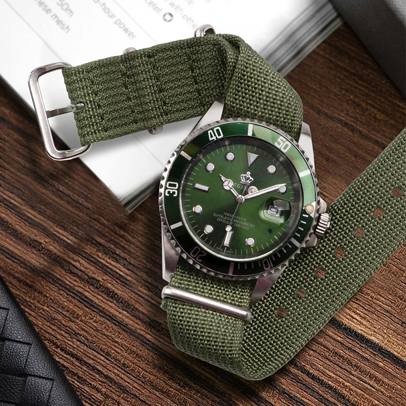 Durable Waterproof Breathable Nylon Canvas Woven Watchbands - 18, 20, 22mm Sizes