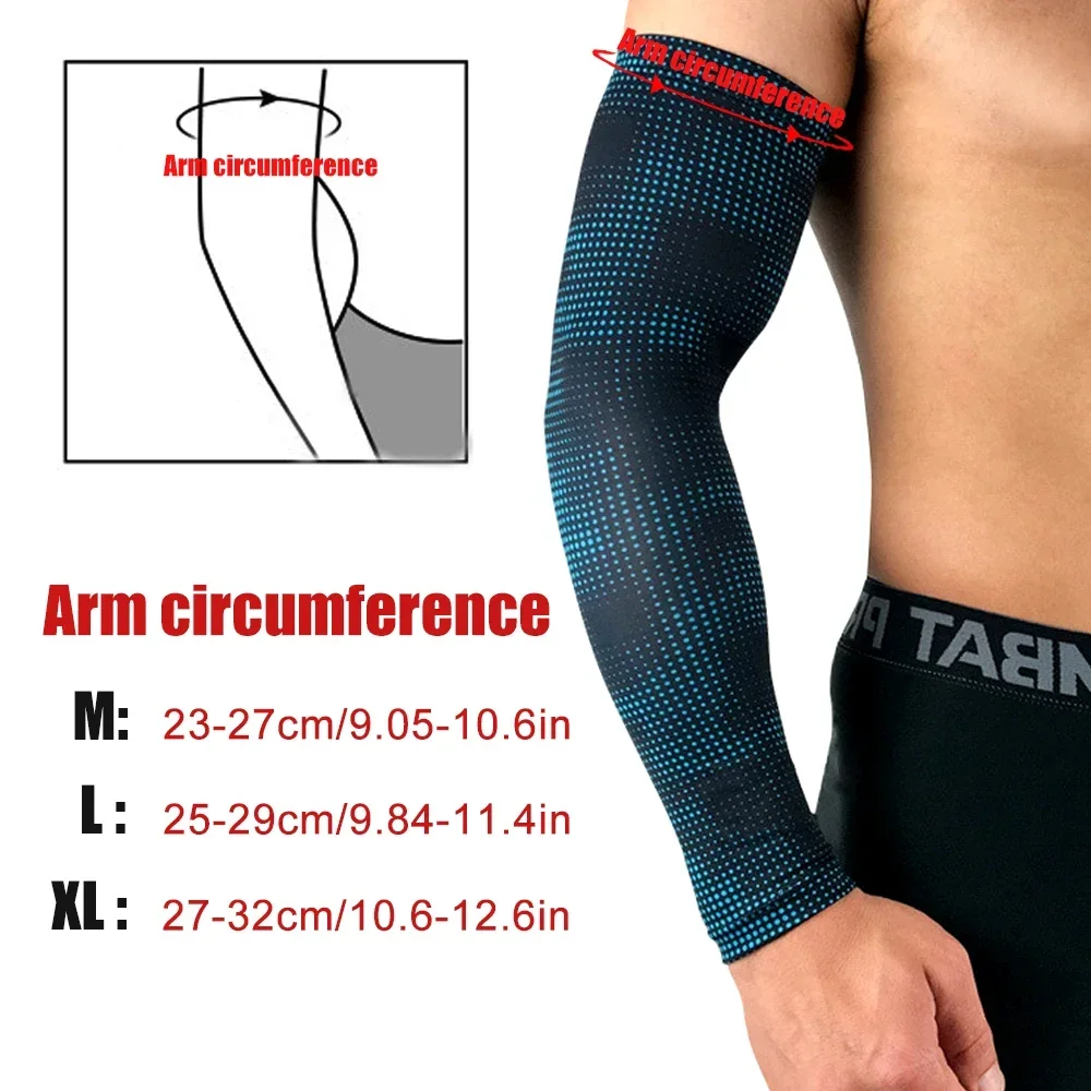 1Pcs Sports Arm Compression Sleeves for Men Women Arm Cooling Sun Protection for Running Baseball Basketball Golf Tennis sun protection arm sleeves,arm sleeves,cooling arm sleeves