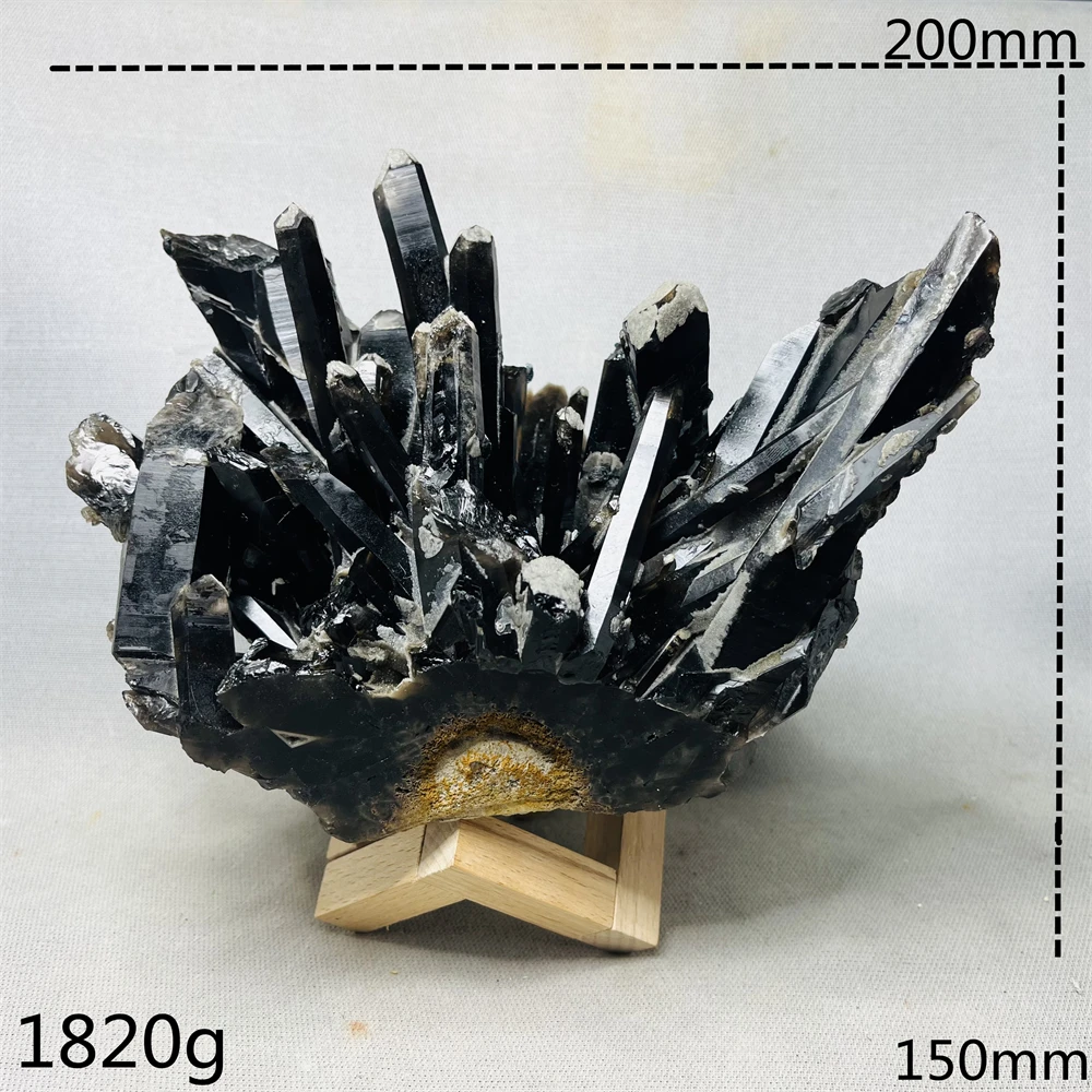 

Shaped Natural Black Pearl Crystal Explosion Crystal Cluster Super Energy Home Room Feng shui Decoration Witch Gemtone Healing