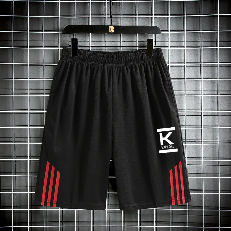 Three bar men's fashionable sports shorts, summer quick drying mesh breathable trend printed outdoor shorts, beach pants 3