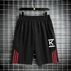 Three bar men's fashionable sports shorts, summer quick drying mesh breathable trend printed outdoor shorts, beach pants 3