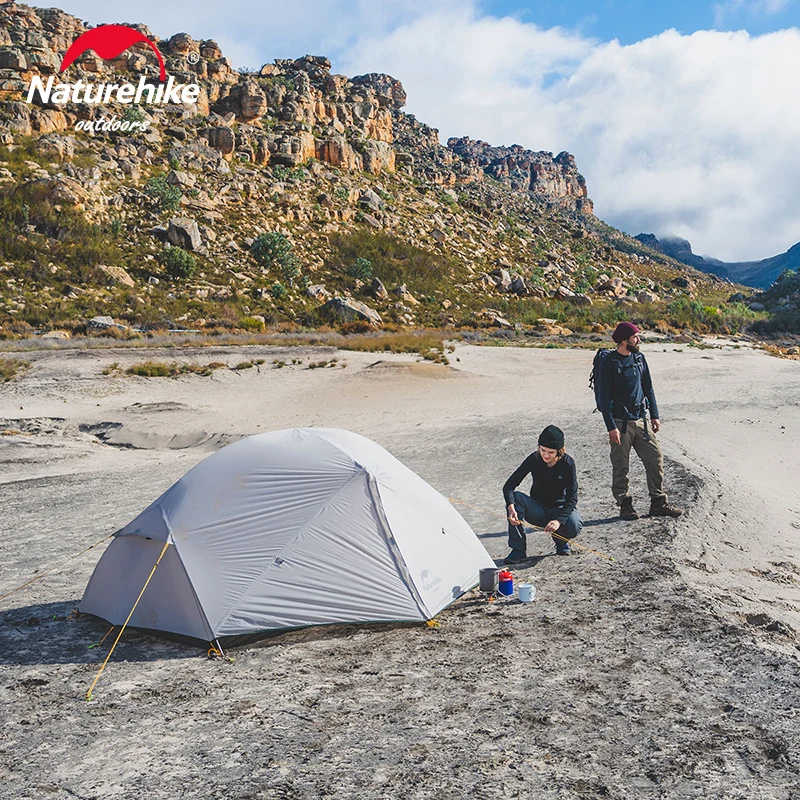 Naturehike-Mongar 2 Tenda, 2 Pessoa, Mochila, 20D, Ultraleve, Travel Tent, Impermeável, Caminhadas, Sobrevivência, Outdoor Camping