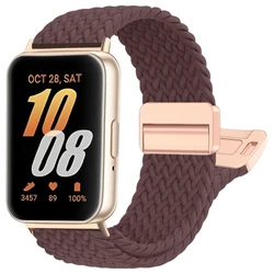 Nylon Magnetic Braided Watch Strap Replacement Bracelet Accessory - Galaxy Fit 3 (Smoky purple)