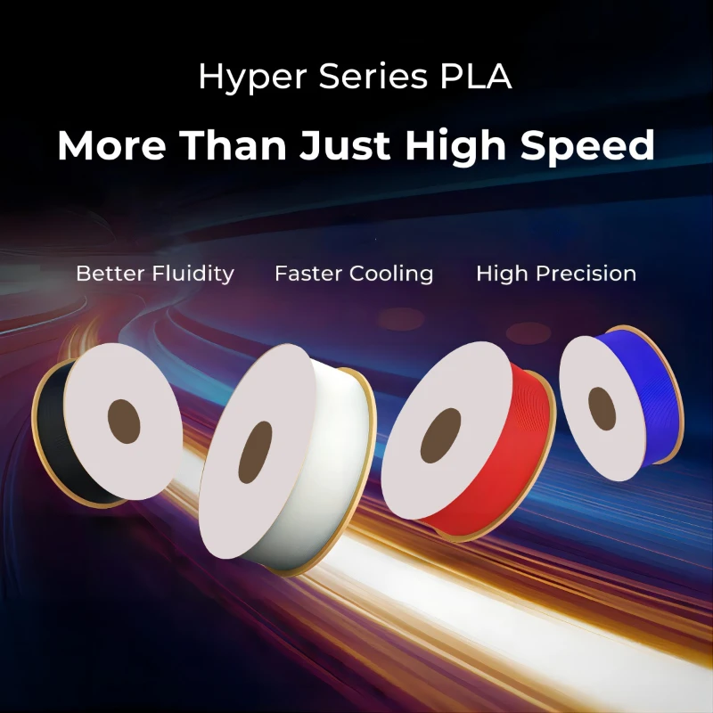 

Hyper PLA Filament 1.75mm,Ultra-high Speed High Speed 30-600mm/s,1kg(2.2lbs)/Spool Hyper PLA Filament,for K1,K1 Max,Lab X1,P1P